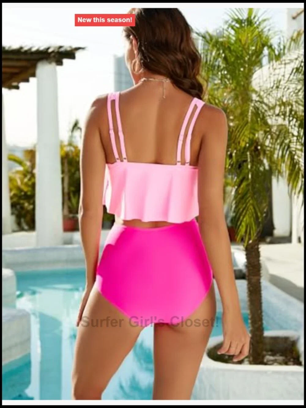 Plus Size Tankini Set with Tummy Control High Waisted Bikini Top & Bottom